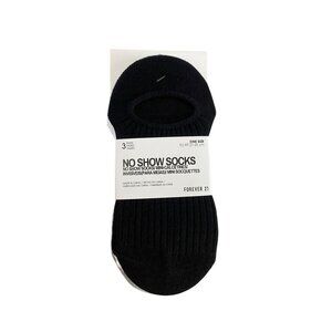 3-Pair Forever 21 Ribbed No Show Socks NEW